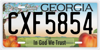 GA license plate CXF5854