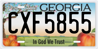 GA license plate CXF5855