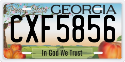 GA license plate CXF5856