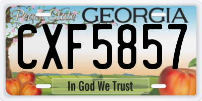GA license plate CXF5857