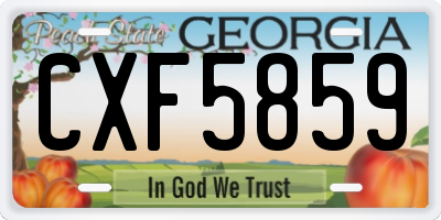 GA license plate CXF5859