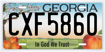 GA license plate CXF5860