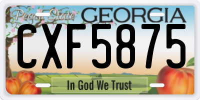 GA license plate CXF5875