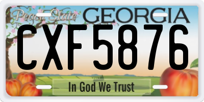 GA license plate CXF5876