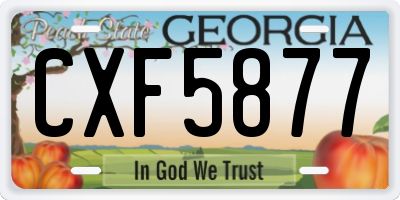 GA license plate CXF5877