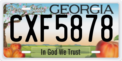 GA license plate CXF5878