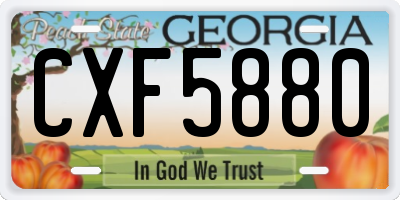 GA license plate CXF5880
