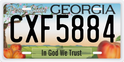 GA license plate CXF5884