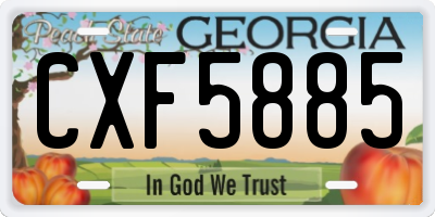 GA license plate CXF5885