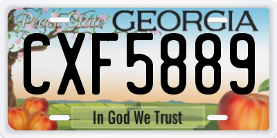 GA license plate CXF5889