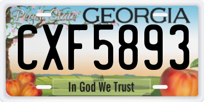 GA license plate CXF5893