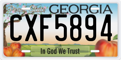GA license plate CXF5894