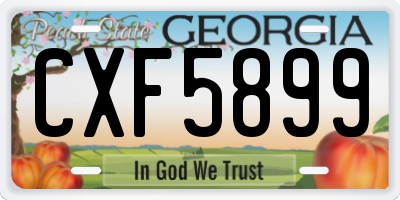 GA license plate CXF5899