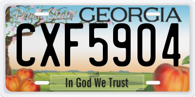 GA license plate CXF5904