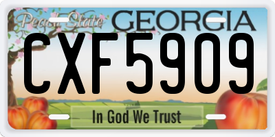 GA license plate CXF5909