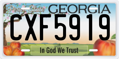 GA license plate CXF5919