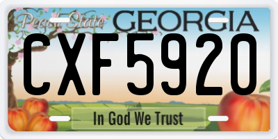 GA license plate CXF5920