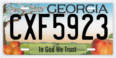 GA license plate CXF5923
