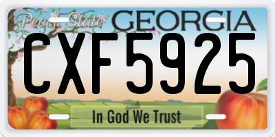 GA license plate CXF5925