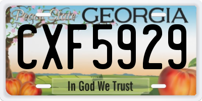 GA license plate CXF5929