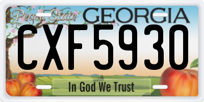 GA license plate CXF5930