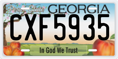 GA license plate CXF5935