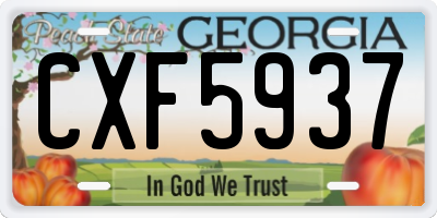 GA license plate CXF5937