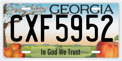 GA license plate CXF5952