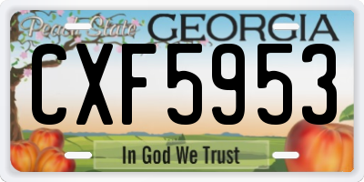 GA license plate CXF5953