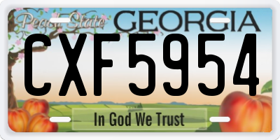 GA license plate CXF5954