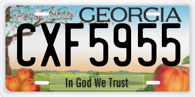 GA license plate CXF5955