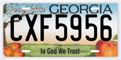 GA license plate CXF5956