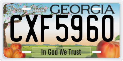 GA license plate CXF5960