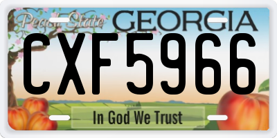 GA license plate CXF5966