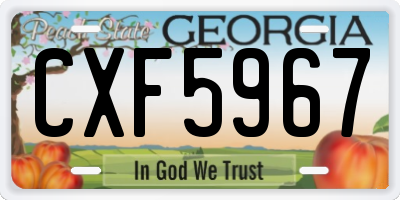 GA license plate CXF5967