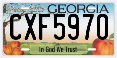 GA license plate CXF5970