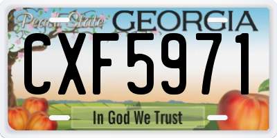 GA license plate CXF5971
