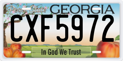 GA license plate CXF5972
