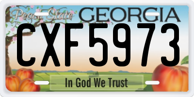 GA license plate CXF5973
