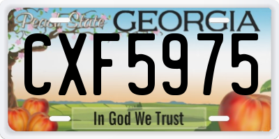 GA license plate CXF5975