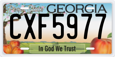 GA license plate CXF5977