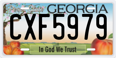 GA license plate CXF5979