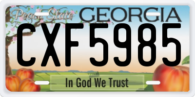 GA license plate CXF5985