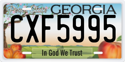 GA license plate CXF5995