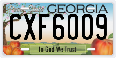 GA license plate CXF6009