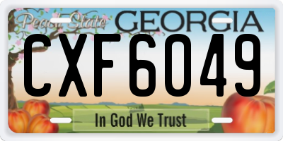GA license plate CXF6049