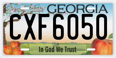 GA license plate CXF6050