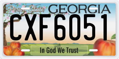 GA license plate CXF6051