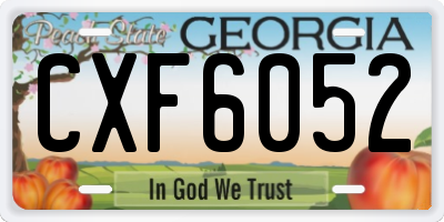 GA license plate CXF6052