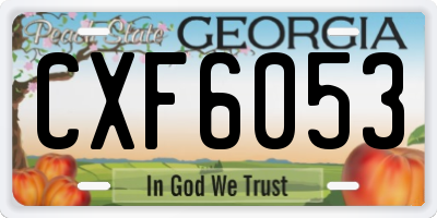 GA license plate CXF6053